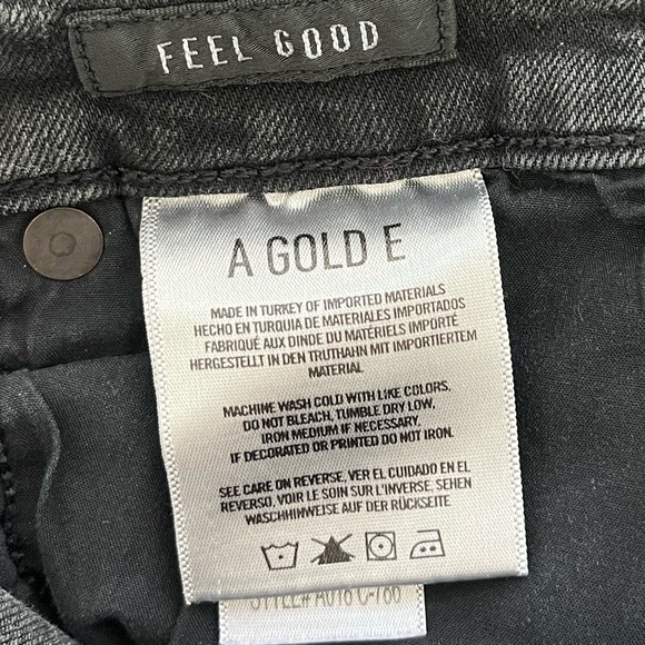AGOLDE | High Waist 'Feel Good' Distressed Raw Hem Skinny Jeans Black | Size 29 - Picture 6 of 10